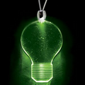 Light Up Necklace - Acrylic Light Bulb Pendant - Green